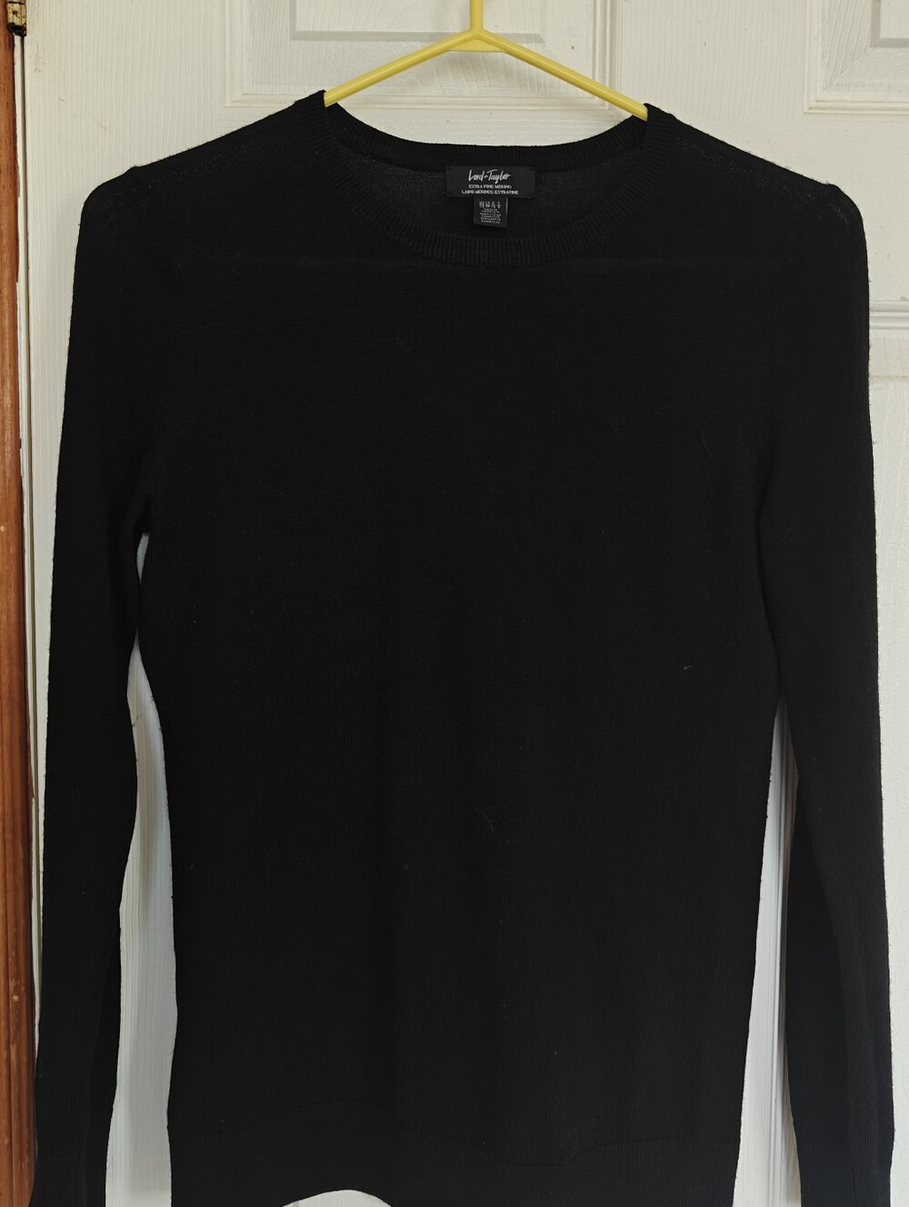 Lord & Taylor Black merino wool sweater, x-small